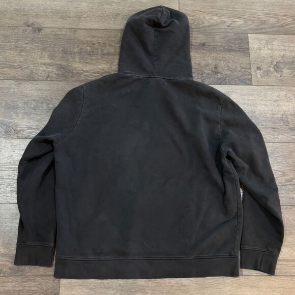 AllSaints Gold Embroidery 20 XXXX Black Heavy Duty Hoodie - Men's Large - Picture 4 of 6